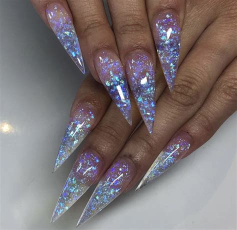 glitter nails stiletto